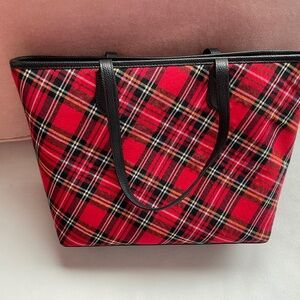 Talbots tartan plaid tote